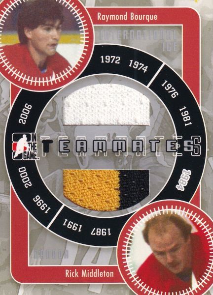 jersey karta BOURQUE/MIDDLETON 06-07 ITG Used International Ice Teammates Silver /70